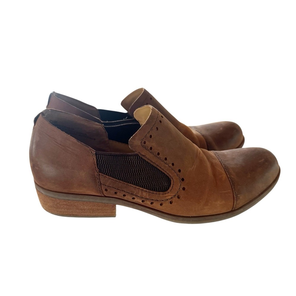 Korks Shoes Womes 7.5M Gertrude Slip On Round Toe Rubber Leather Distressed